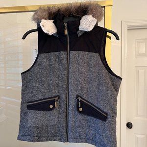 Mossimo Target Faux Fur-Lined Removable Hood Zip-Up Vest